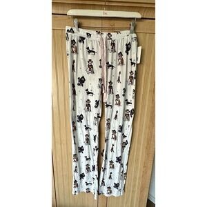 NEW PJ Salvage Woof Soft Dog Puppy Lounge Pants Pajama Sleep Bottoms Women's XS